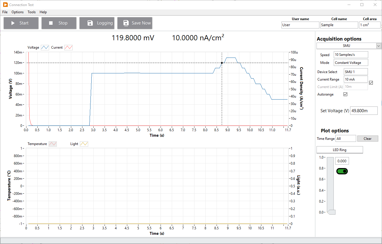 Connection Test Interface